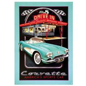  Chevrolet Corvette Americas Sports Car Diner Tin Sign 