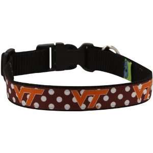  Virginia Tech Hokies Maroon Polka Dot Pet Collar (Large 