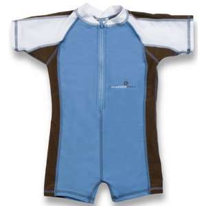  UV50 Short Sleeve Zippered Sun Suit   Size 2   Pale Blue 