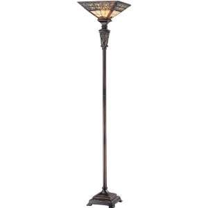  Macaria  Torch Lamp Antique Bronze with Tiffany Shade 