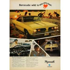   Plymouth Barracuda Car Beach   Original Print Ad
