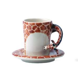  Giraffe Handmade Espresso Cup And Saucer (5cm x 8cm)