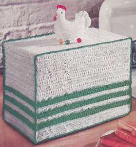 Vintage Crochet PATTERN Chicken Motif Toaster Cover  
