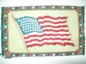 TOBACCO AMERICAN FLAG FELT FLAG HAS 48 STARS 5 X 8 1/4  
