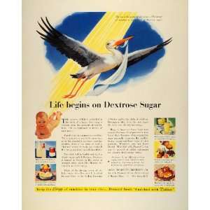 com 1942 Ad Corn Refining Dextrose Sugar Sweetener Stork Baby Energy 