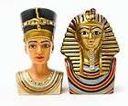 ANCIENT EGYPTIAN PHARAOH KING TUT AND NEFERTITI CERAMIC SALT PEPPER 