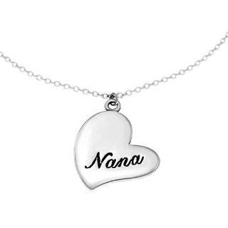 Chuvora .925 Sterling Silver Nana Heart Charm Bracelet 7 with 2 