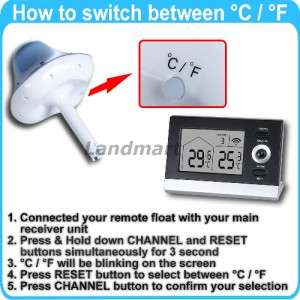 Wireless Digital Floating Swimming Pool Thermometer Bath Spa 