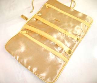 Silky Soft GOLD Beige Makeup Cosmetic Travel Bag Case  