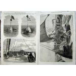 Atlantic Telegraph Expedition 1865 Cable Buoy Ship Art 