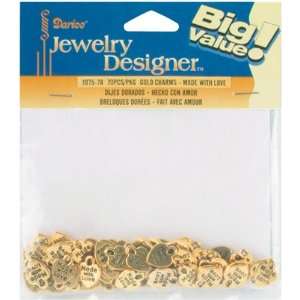  Metal Charms 75/Pkg Gold Made With Love 