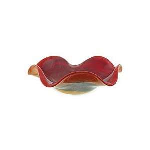  NOVICA Murano handblown bowl, Fire Centerpiece