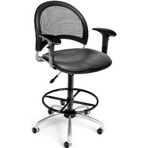  OFM Moon Swivel Drafting Chair with Arms and Charcoal 