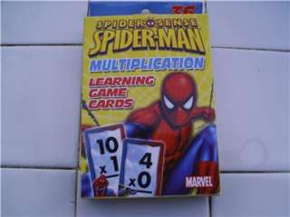 Spider sense Multiplication Learning cards