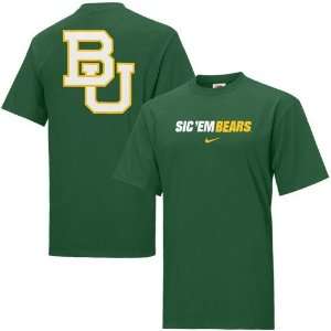  Nike Baylor Bears Green Rush the Field T shirt