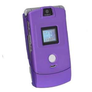  Clip on Rubber Case for Motorola RAZR V3 / V3c, Purple 
