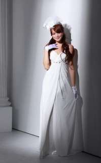 Japan Sexy Elegant Greek Goddess White Long Gown Dress  