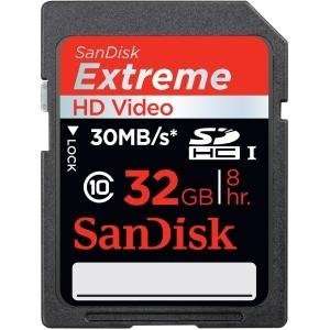  SanDisk 32GB Extreme HD Video SD Card