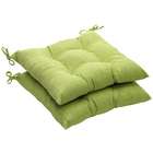  com solid green textured outdoor tufted seat cushions set