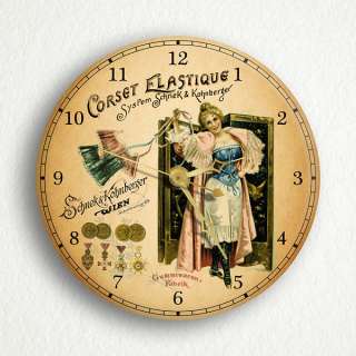   Elastique Vintage Advertisement Artwork Silent 6 Wall Clock  