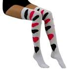 TBIS Opaque Argyle Pattern With Hearts Thigh High Stocking Sock 