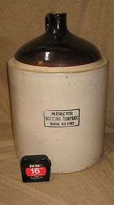   Trenton New Jersey Stoneware Jug Mercer Bottling Co. 5 Gallons  