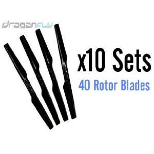 10 Set Combo of Draganflyer RC Helicopter Folding Nylon Rotor Blades 