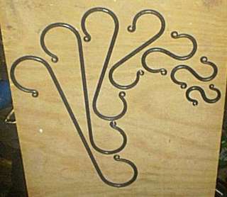 Wrought Iron S Hooks American Blacksmith Hand Forged 2 Styles 7 Sizes 