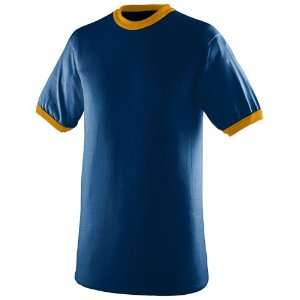 Augusta Youth Athletic Wear Ringer T Shirt NAVY/ GOLD YM  
