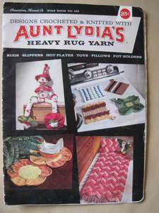Aunt Lydias Rug Yarn Crochet Knit Patterns Toys Slippers Horse TV 