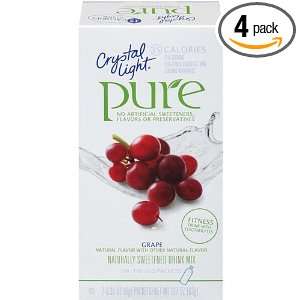 Crystal Light On The Go Pure Fitness Grape, 7 Count Boxes (Pack of 4 