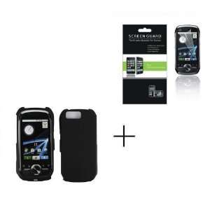 Motorola Opus1 I1 Black Rubberized Hard Protector Case + Screen 