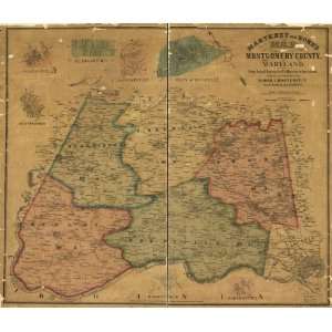    1865 map of Landowners, Maryland, Montgomery