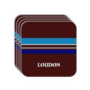 Personal Name Gift   LOUDON Set of 4 Mini Mousepad Coasters (blue 