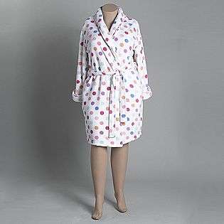   Dots Fleece Robe  Covington Clothing Intimates Sleepwear & Robes