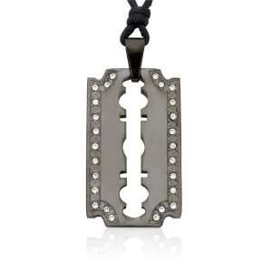   Stunning Razor Blade Design Stainless Steel Pendant Necklace Jewelry