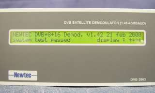 Newtec DVB Satellite Demodulator DVB 2063 NTC/2063/Lx  