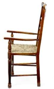 SET OF 6+2 FRUITWOOD SPINDLEBACK CHAIRS WITH RUSH SEAT  