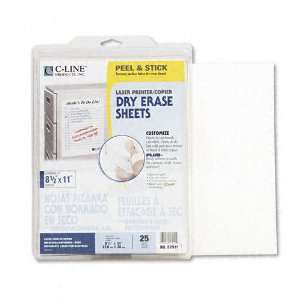   Dry Erase Sheets, 8 1/2 x 11, White, 25 Sheets/Box