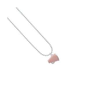  Small Pink Megaphone   Silver Plated Ball Chain Charm 