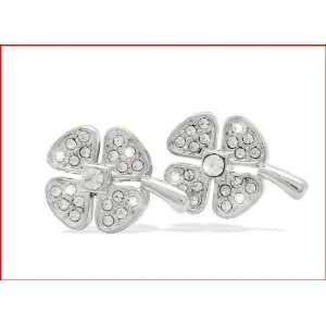  Lucky 4 Leaf Clover Platinum Style Earrings Everything 