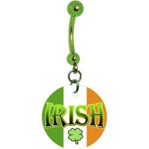  Four Leaf Clover Irish Belly Ring Jewelry