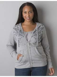 LANE BRYANT   Studded raw edge hoodie by Seven7  