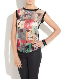 null (Multi Col) Cameo Rose Face Print T Shirt  254049699  New Look