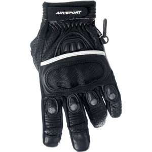   Mens Short Road Race Motorcycle Gloves   Black / Medium Automotive