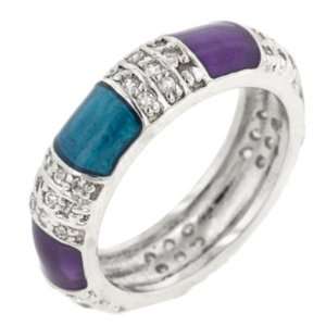  Purple And Turquoise Fashion Ring (size 10) Everything 