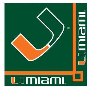 Lets Party By Creative Converting Miami Hurricanes Beverage Napkins