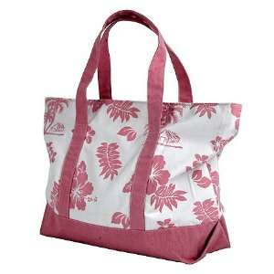  Hawaiian Aloha Pink Hibiscus and Palm Tree Canvas Bag 