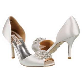 Womens Badgley Mischka Lacie White Satin Shoes 