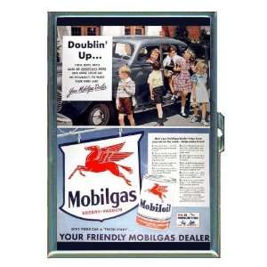 Mobil 1940s Pegasus Oil Gas Ad ID Holder Cigarette Case or Wallet Made 